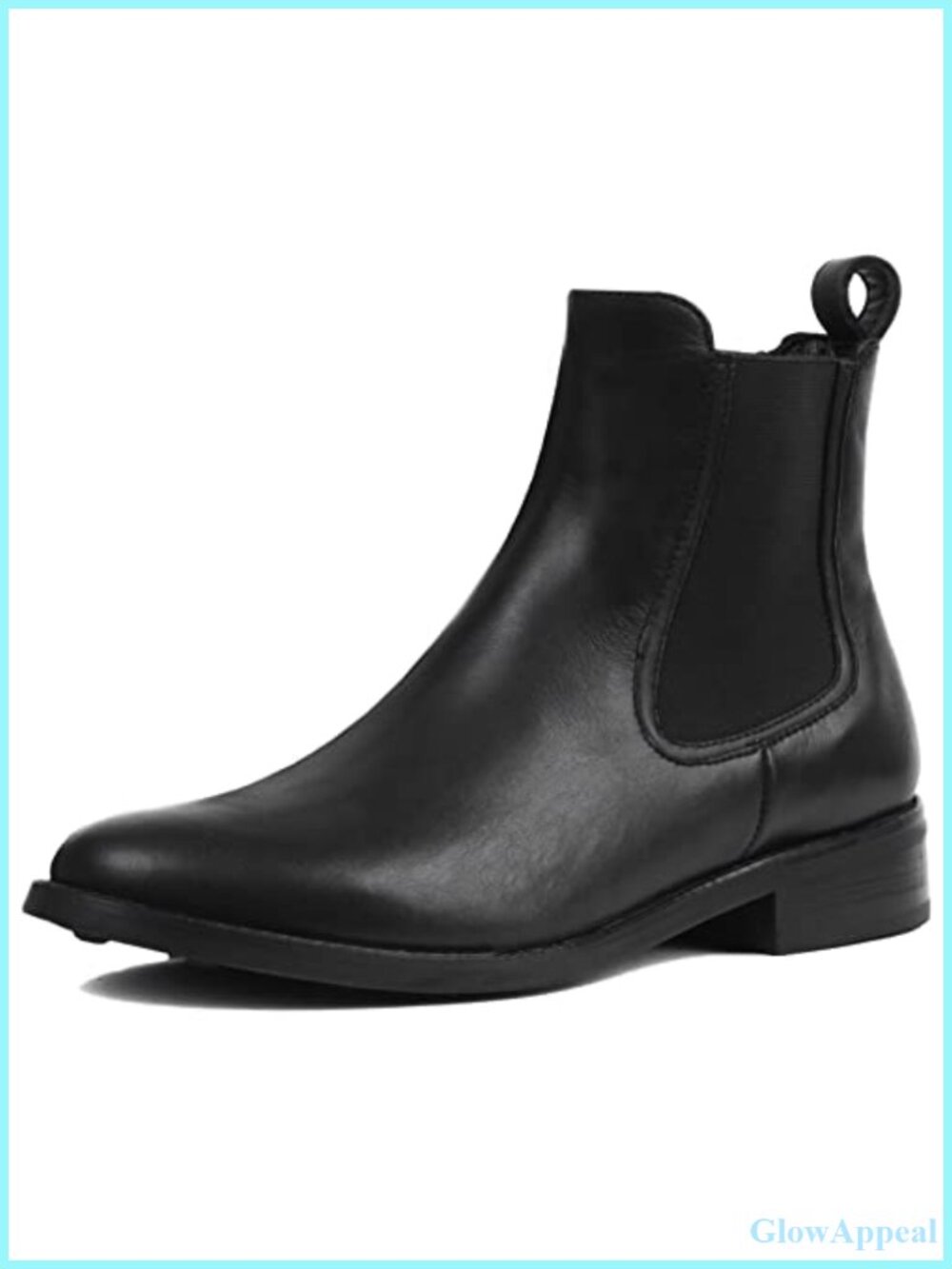 Genuine Leather Chelsea Ankle Boots Memory Foam Insole Round Toe Block Heel Work
